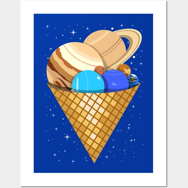 Planetary icecream (flat) Wall Art by forsureee